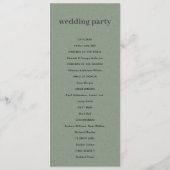 MODERN ABSTRACT AQUA ART WEDDING CEREMONY PROGRAMM MENU (Achterkant)