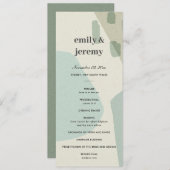 MODERN ABSTRACT AQUA ART WEDDING CEREMONY PROGRAMM MENU (Voorkant / Achterkant)