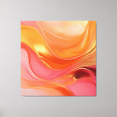 Modern Abstract Art-Sinaasappel roze en goud- Canvas Afdruk (Voorkant)