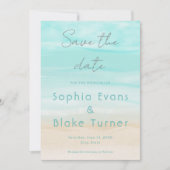 Modern Abstract Beach Bruiloft Save the Date Kaart (Voorkant)