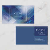 Modern Abstract Bedrijfsblauw & Wit Visitekaartje (Voorkant / Achterkant)