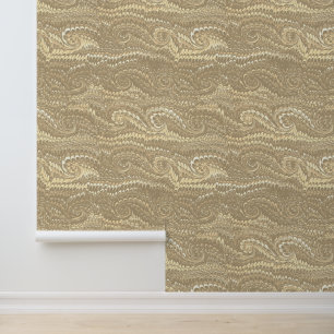 Modern Abstract beige wervelingen marmeren patroon Behang