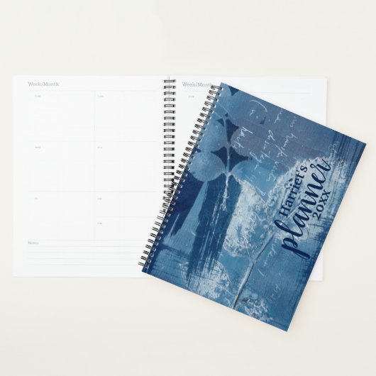 Modern abstract blauw aanpassen planner (Display)
