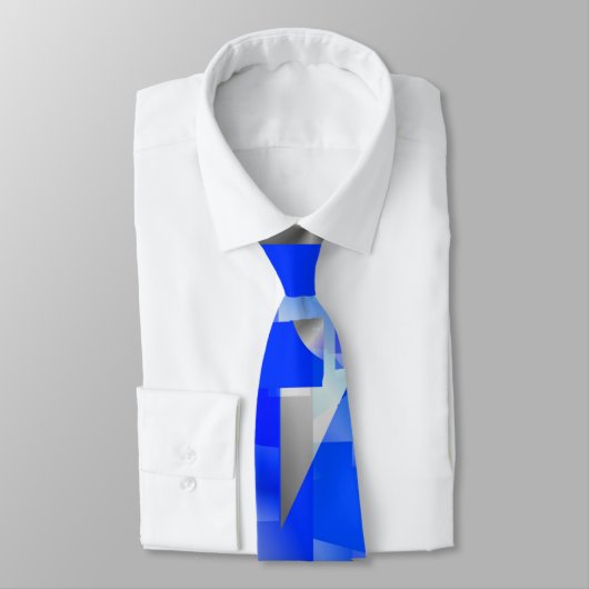 Modern Abstract blauw en zilver Stropdas (Gebonden)