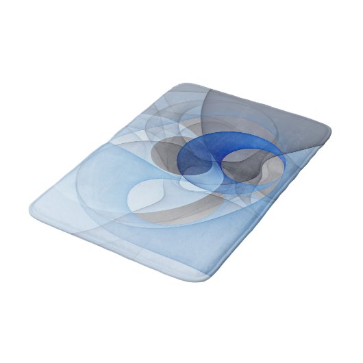 Modern Abstract Blauw Grijs Fractal Art Graphic Badmat (Gekanteld)