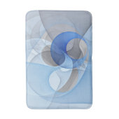 Modern Abstract Blauw Grijs Fractal Art Graphic Badmat (Voorkant Verticaal)