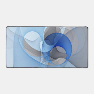 Modern Abstract Blauw Grijs Fractal Art Graphic Bureaumat