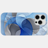 Modern Abstract Blauw Grijs Fractal Art Graphic Case-Mate iPhone Case (Achterkant (horizontaal))