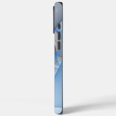 Modern Abstract Blauw Grijs Fractal Art Graphic Case-Mate iPhone Case (Achterkant / Links)