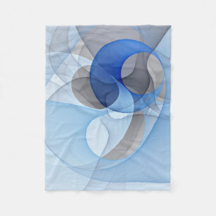 Modern Abstract Blauw Grijs Fractal Art Graphic Fleece Deken