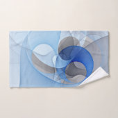 Modern Abstract Blauw Grijs Fractal Art Graphic Handdoek (Handdoek)