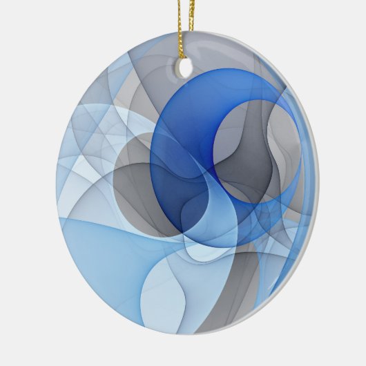 Modern Abstract Blauw Grijs Fractal Art Graphic Keramisch Ornament (Links)