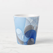 Modern Abstract Blauw Grijs Fractal Art Graphic Latte Mok (Voorkant)