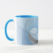 Modern Abstract Blauw Grijs Fractal Art Graphic Mok (Links)