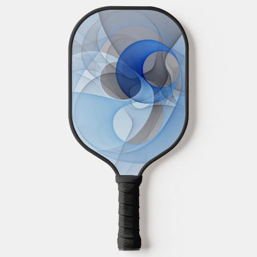 Modern Abstract Blauw Grijs Fractal Art Graphic Pickleball Paddle (Voorkant)