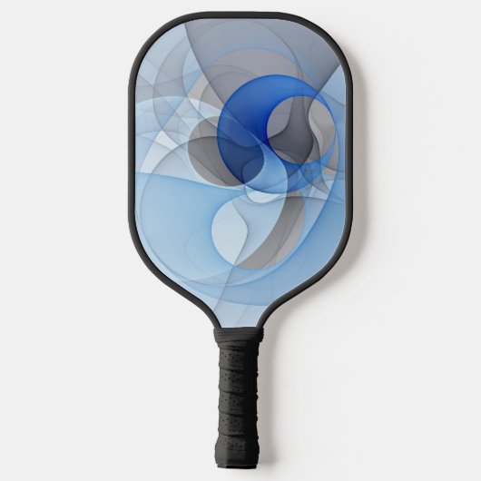 Modern Abstract Blauw Grijs Fractal Art Graphic Pickleball Paddle (Achterkant)