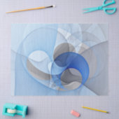 Modern Abstract Blauw Grijs Fractal Art Graphic Tissuepapier (Craft)