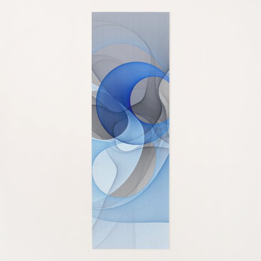 Modern Abstract Blauw Grijs Fractal Art Graphic Yogamat (Voorkant)