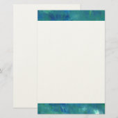 Modern Abstract blauw groen schilderen Briefpapier (Voorkant / Achterkant)