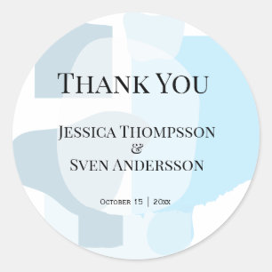 Modern Abstract blauw minimalistische artistieke b Ronde Sticker
