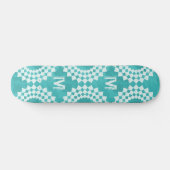Modern Abstract blauw Monogram Skateboard (Horizontaal)