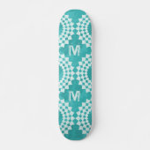 Modern Abstract blauw Monogram Skateboard (Voorkant)