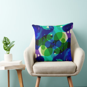 Modern abstract blauw patroon kussen