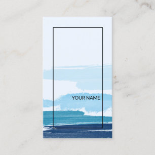 Modern Abstract Blauw Schwarze Linien Visitekaartje