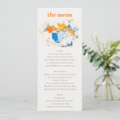 Modern Abstract Blauw sinaasappel Bloemen Tea Cup Kaart (Staand voorkant)