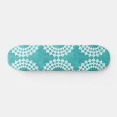 Modern Abstract blauw wit Mandala Pattern Skateboard (Horizontaal)