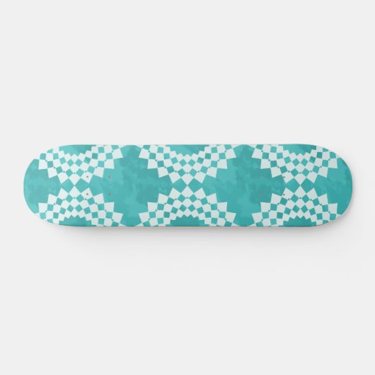 Modern Abstract blauw wit Mandala Pattern Skateboard (Horizontaal)