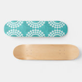 Modern Abstract blauw wit Mandala Pattern Skateboard (Horizontaal)