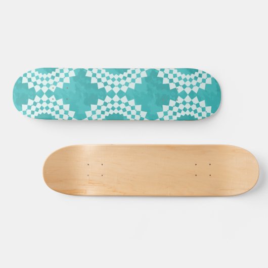 Modern Abstract blauw wit Mandala Pattern Skateboard (Horizontaal)