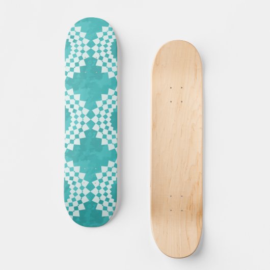 Modern Abstract blauw wit Mandala Pattern Skateboard (Voorkant)