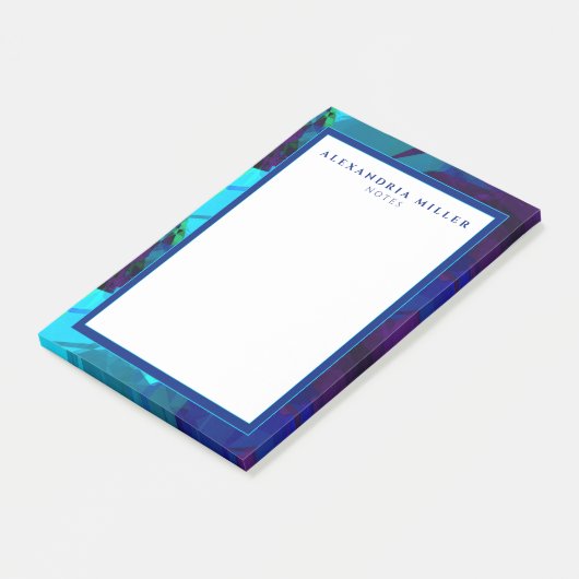 Modern Abstract Blauwe Turquoise & Paars Post-it® Notes (Schuin)