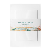 Modern Abstract Blauwgroen koper en goudfeest Uitnodigingen Wikkel (Voorkant Voorbeeld)