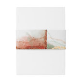 Modern Abstract Blauwgroen koper en goudfeest Uitnodigingen Wikkel (Achterkant Voorbeeld)