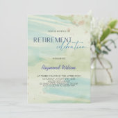 Modern Abstract Blob Retirement Party Kaart (Staand voorkant)