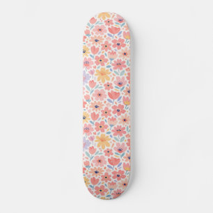 Modern Abstract Bloemmotief Skateboard