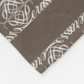 Modern abstract bloempatroon op bruin fleece deken (Hoek)