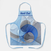 Modern Abstract Blue Gray Fractal Art Graphic Schort (Voorkant)