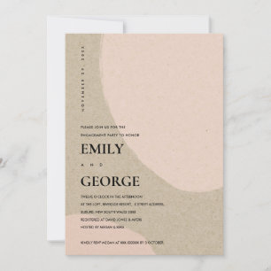 MODERN ABSTRACT BLUSH PEACH PINK VERLOVING INVITE BEDANKKAART