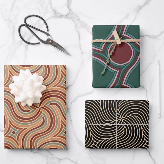 Modern Abstract Bohemiaans gebarentaal Inpakpapier Vel (Voorkant)