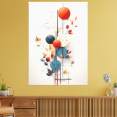 Modern Abstract Botanical Geometry Canvas Afdruk (Insitu (Woonkamer))