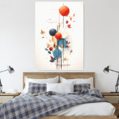 Modern Abstract Botanical Geometry Canvas Afdruk (Insitu (Slaapkamer))