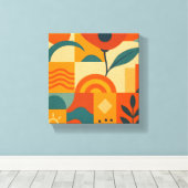 Modern Abstract Botanical Wall Art Canvas Afdruk (Insitu (Houten vloer))