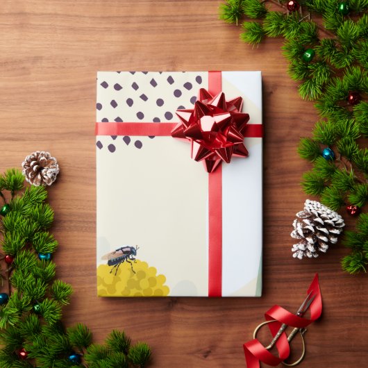 Modern Abstract Botanical Yellow Billy Button Cadeaupapier (Feestdagen Geschenken)