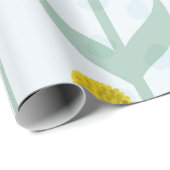 Modern Abstract Botanical Yellow Billy Button Cadeaupapier (Rol Hoek)