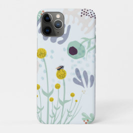 Modern Abstract Botanical Yellow Billy Button iPhone 11 Pro Hoesje