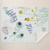 Modern Abstract Botanical Yellow Billy Button Sherpa Deken (Voorkant (horizontaal))